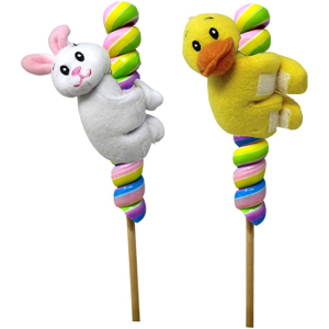 Albert's Easter Plush Rabbit and Duck with Lollipop 1.76 oz.