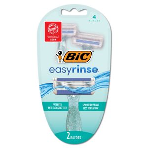 BIC EasyRinse Anti-Clogging Disposable Razors, Women's, 4 Blades, All Skin Types, 2 Count"