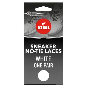 KIWI Sneaker No-Tie Shoe Laces, White, One Size Fits All (1 Pair)"