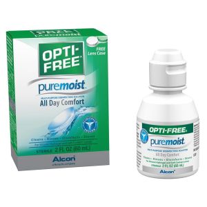 OPTI-FREE Puremoist All Day Comfort Contact Lens Cleaning Solution Trial Kit for Daily Use, 2 fl oz"