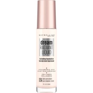 Maybelline Dream Radiant Liquid Foundation Makeup, 02 Fair Porcelain, 1 fl oz"