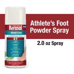 Kerasal 5-in-1 Athlete's Foot Invisible Powder Spray, Athlete's Foot Spray, 2 oz"