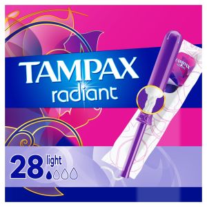 Tampax Radiant Tampons with LeakGuard Braid, Light Absorbency, 28 Count"