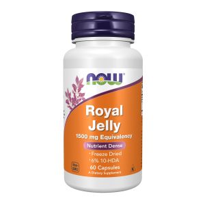 NOW Supplements, Royal Jelly 1500 mg with 10-HDA (Hydroxy-D-Decenoic Acid), 60 Veg Capsules"