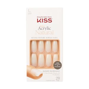 KISS Salon Acrylic Natural Fake Nails, ‘Strong Enough’, 28 Count"