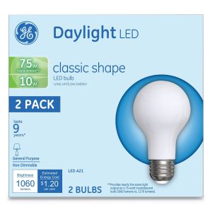 GE A21 E26 (Medium) LED Bulb Daylight 75 Watt Equivalence 2 pk