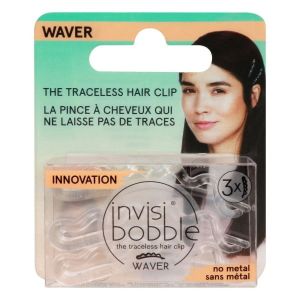 Invisibobble, Waver, Traceless Hair Clip, Crystal Clear, 3 Pack"