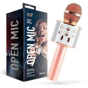 iJOY Karaoke Microphone Portable Wireless Karaoke Machine Speaker with Recorder Rose Gold