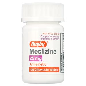 Rugby Meclizine 25 mg - 100 Chewable Tablets