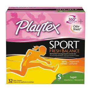 Playtex Sport Fresh Balance Plastic Tampons, Scented, Super, 32 Ct"