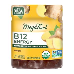 ​MegaFood Vitamin B12 Energy Gummies - Vegan - With Methyl B12 Vitamins to Support Cellular Energy Production - Ginger - Daily Vitamin B12 Supplement - USDA Organic - 70 Gummies, 35 Servings"