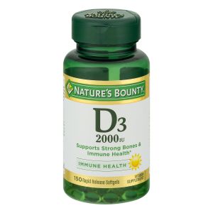 Nature's Bounty Vitamin D3 2000 IU Softgels, 150 Softgels"