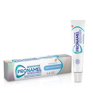 Sensodyne Pronamel Gentle Whitening Enamel Toothpaste for Sensitive Teeth and Cavity Protection, Alpine Breeze - 0.8 oz, for Adults"