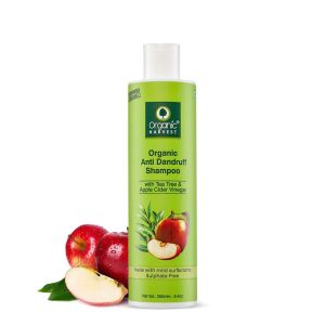 Organic Harvest Anti Dandruff Shampoo with Tea Tree and Apple Cider Vinegar for Women & Men | For All Type Hair | Free from Chemicals, Mineral Oils, Alcohol â€“ 250ml"