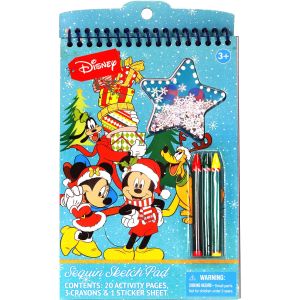 Disney Mickey and Minnie Sequin Sketch Pad, 20 Activity Page Coloring Book"