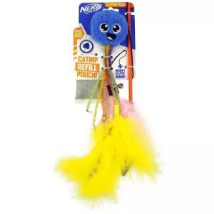 Nerf Cat 12"" Ultraplush Nylon Elastic Octo with Catnip Pouch and Wand Cat Toy