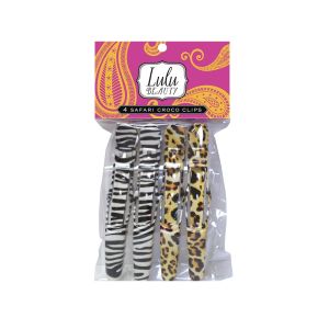 Lulu Beauty Croc Clip, Safari, 4 Ct"