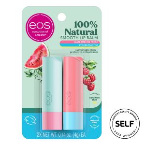 Eos 100% Natural Lip Balm - Watermelon Frosé & Lychee Martini | 0.14oz/2pk