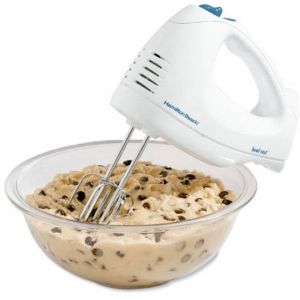 Hamilton Beach 6 Speed Electric Hand Mixer with Whisk, Traditional Beaters, Snap-On Case, 250 Watts, White, 62682"