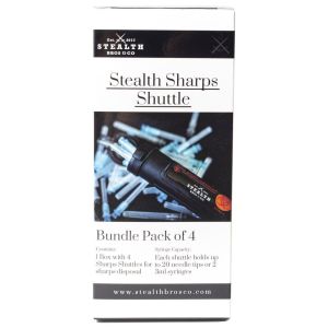 Stealth Bros 4 Travel Sharps Disposal Container Specially Designed for Diabetic Needles and Test Strips Compact Size for Travel and Daily Personal Use *EN