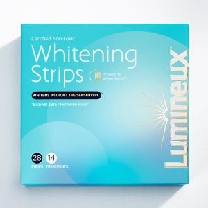 Lumineux Enamel-Safe & Peroxide-Free Teeth Whitening Strips, Dentist Formulated, 14-Pack"