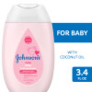 Johnson's Moisturizing Pink Baby Lotion with Coconut Oil, 3.4 fl. oz"