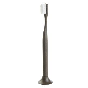 Coffee Bogobrush + Stand Biodegradable Toothbrush with Soft Bristles in Coffee Brown