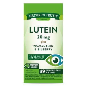 Lutein and Zeaxanthin with Bilberry 20 mg | 39 Softgels | Non-GMO & Gluten Free | By Nature's Truth