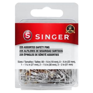 SINGER Assorted Safety Pins In A Resealable Container, 225 Count"