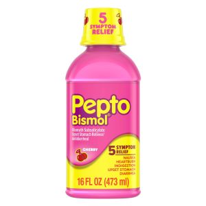 Pepto Bismol Liquid, Upset Stomach & Diarrhea Relief, over-the-Counter Medicine, Cherry, 16 oz"