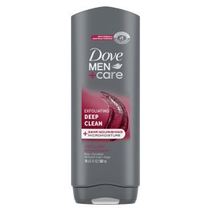 Dove Men+Care Deep Clean Hydrating Purifying Grains Women's Face & Body Wash, Unscented, 18 oz"