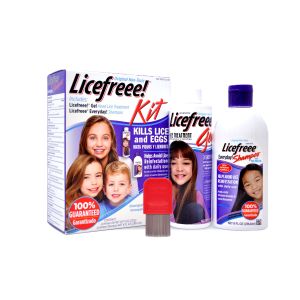 Licefreee 4-Piece Kit, Non-Toxic, Lice Killing Gel, Root Applicator, Metal Lice Comb & Daily Shampoo"