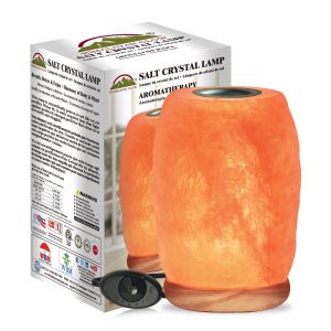 Himalayan Glow Salt Crystal Aroma Lamp, 15W Bulb with Wooden Base, 4"" W x 4"" H, 2.5 lbs"