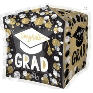 Grad Circles and Dots Cubez 15? Balloon Foil Mylar Balloon - Party Supplies Decorations