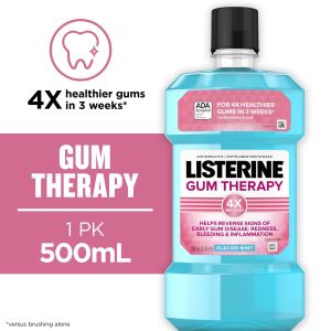 Listerine Gum Therapy Anti-Gingivitis Mouthwash, Glacier Mint, 500 mL"