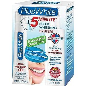 Plus White Premier Whitening System, 5 Minute Whitening Gel, Mouth Tray & Post Rinse, Unflavored"