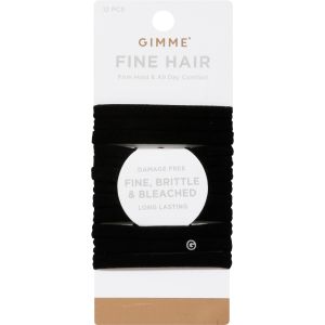 Gimme Beauty Fine Hair Bands - Black - 12ct