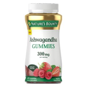 Nature’s Bounty Ashwagandha Gummies for Stress Support, KSM-66 300mg, Mixed Berry, 60 Gummies"