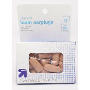 Up & Up Ultra Soft Foam Earplugs, Super Soft Foam, Disposable, 32dB, 12 Pairs"