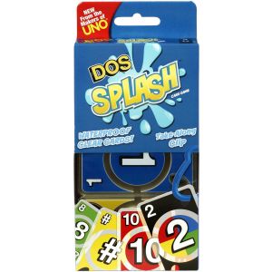 UNO DOS Splash Card Game for Outdoor Camping, Travel and Family Night with Water-Resistant Cards"