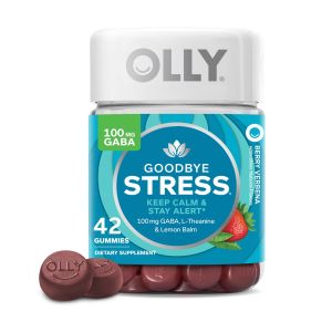 OLLY Goodbye Stress Gummy, GABA, L-Theanine, Lemon Balm, Chamomile, Berry, 42 Ct"