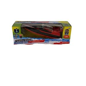 Speed Boat Radio Controlled Battery Powered Red with Black and White Strips