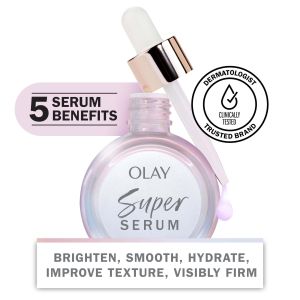 Olay Super Serum 5-in-1 Anti-Aging Facial Serum, Smoothing Skin Care, All Skin Types, 1.0 fl oz"