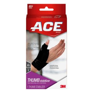 ACE Brand Deluxe Thumb Stabilizer, Adjustable Brace, Black, 1/Pack"