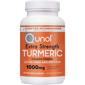 Qunol Turmeric Curcumin Capsules, 1000mg Extra Strength Supplement, Patented Hydro-Soluble Technology, Alternative to Turmeric Curcumin with Black Pepper, 60 Veggie Capsules"