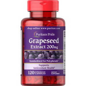 Puritans Pride Grapeseed Extract 200 Mg Capsules, 120 Count"