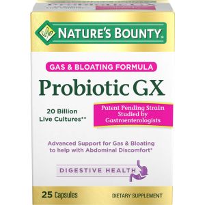 Nature's Bounty Probiotic GX, Gas and Bloating Capsules, 25 Ct"