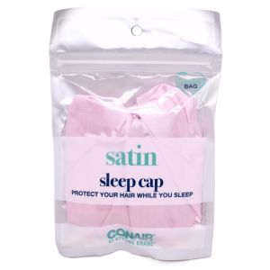 Conair Protect Styling Grooming Satin Sleep Cap with Reusable Bag - Pink - 1ct