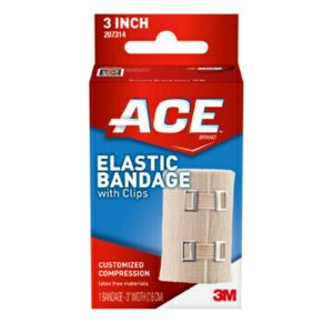 ACE Brand Elastic Bandage W/ Clips 3 in., Soft Discrete Fit, Beige"