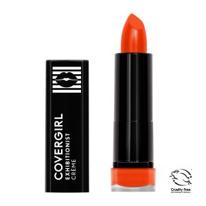 COVERGIRL Exhibitionist Cream Lipstick, 495 Orange AF, 0.12 oz"